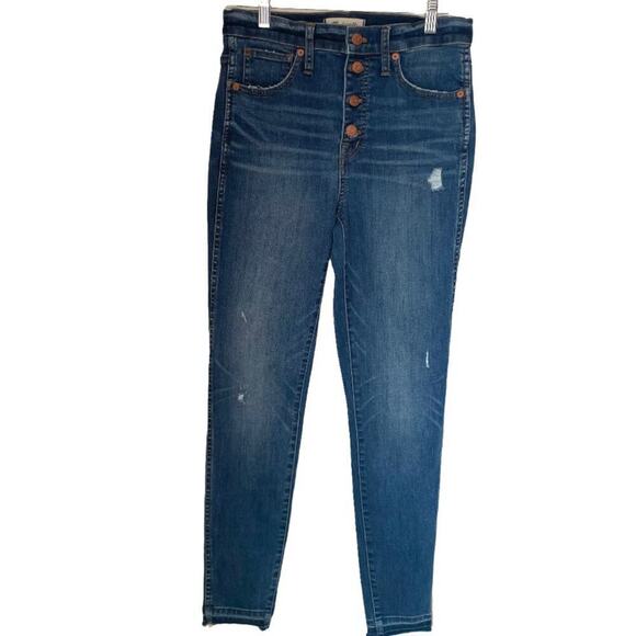 MADEWELL 10" High-Rise Skinny Jeans Wash: Button-Front TENCEL™ Denim Edition - Picture 2 of 10
